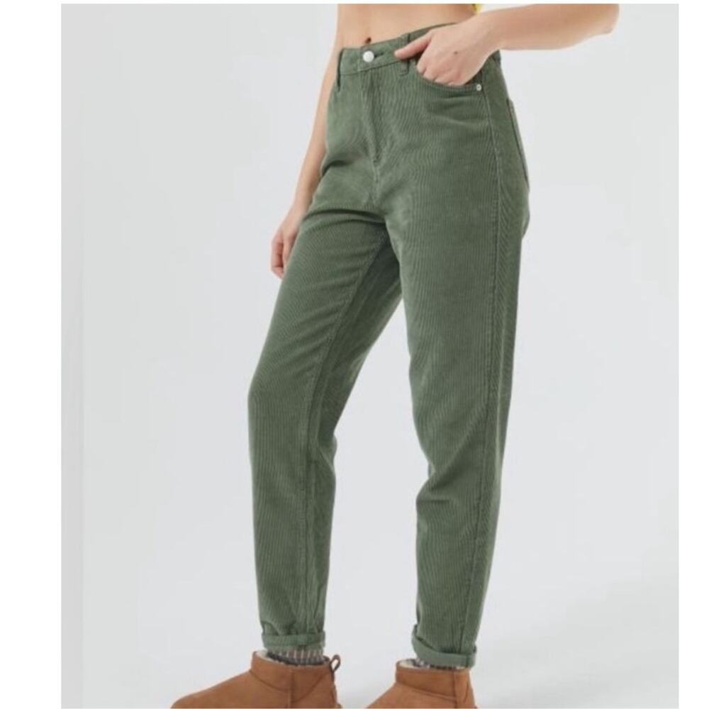 BDG Corduroy Pants Mom High Rise Cords Retro Green Size 25
